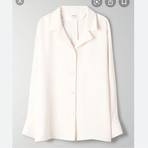 Aritzia (Wilfred) Cream Button Down Shirt Jacket